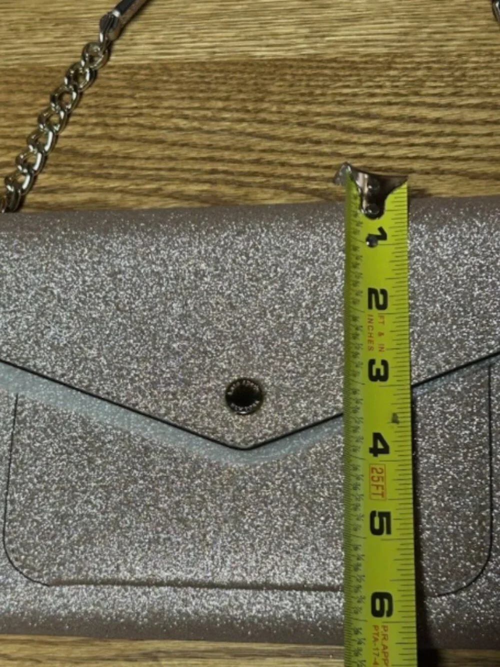 KATE SPADE ROSE GOLD GLITTER CROSSBODY PURSE NEW NO TAGS